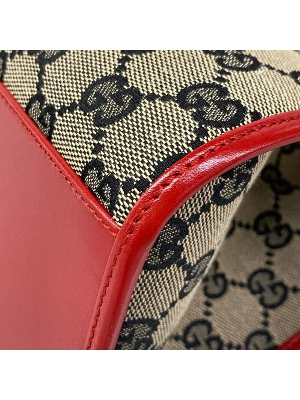 Gucci Shoulder Bag Jackie Red Beige Dark Brown Leather - Picture 6 of 15